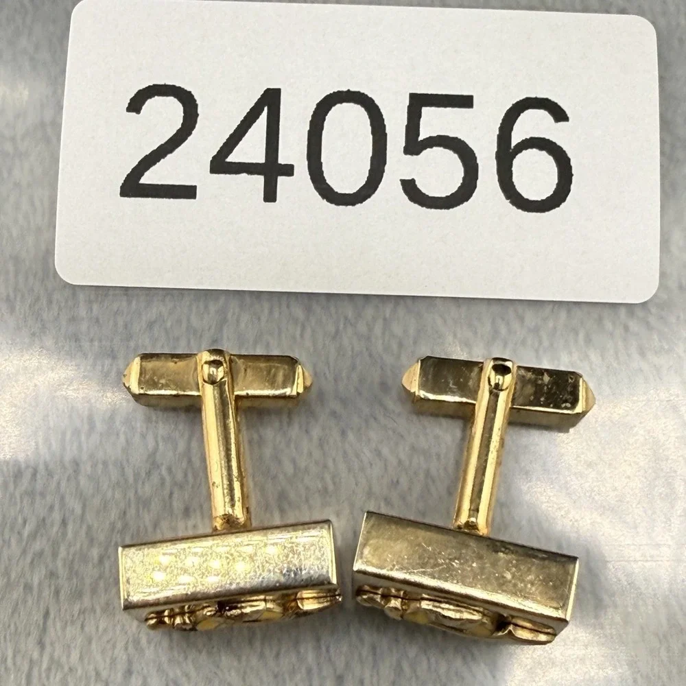 Vintage Anson Cufflinks Gold Tone Enamel Masonic Shriners Scimitar Crescent